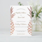 フェイクバラ金ゴールド箔パイナップル結婚ズ 招待状 (スタンド正面)