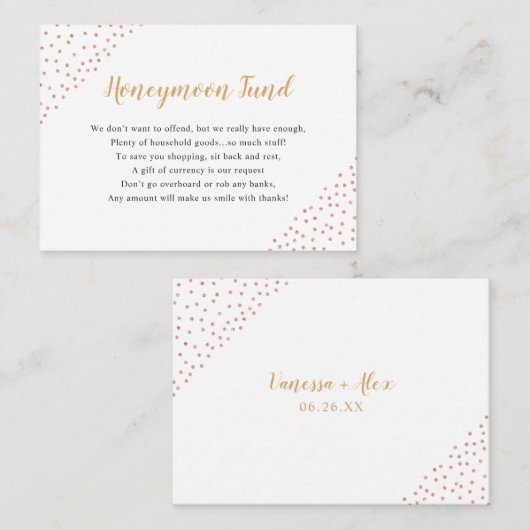 フェイクバラ金ゴールド紙吹雪ハネムーン基金 エンクロージャーカード (正面/裏面)