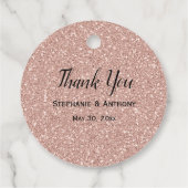 フェイクバラ金ゴールド結婚グリッターありがとう フェイバータグ (裏面)