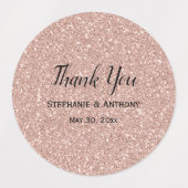 フェイクバラ金ゴールド結婚グリッターありがとう ラベル (デザイン2)