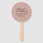 フェイクバラ金ゴールド結婚グリッター歓迎 ハンドファン (正面)