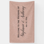 フェイクバラ金ゴールド結婚グリッター歓迎 横断幕 (縦)