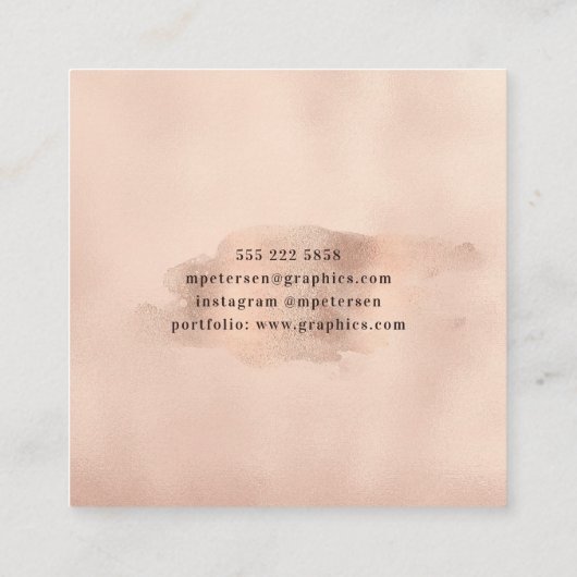 フェイクバラ金ゴールド銅箔 |グラフィックデザイナー スクエア名刺 (裏面)