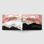 フェイクバラ金ゴールド鮮やかシックな宝石の宝石灰 ゲストブック (全面)