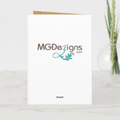 フェイクバーラップのレース結婚ラスチック サンキューカード (裏面)