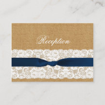 フェイクバーラップレース、素朴なウェディングレセプション招待状