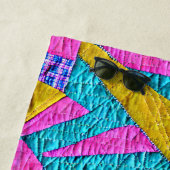 フェイクパッチワークインスパイアキルトボーホトロムペロエイル ビーチタオル (インサイチュ)