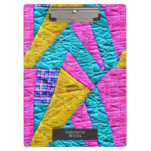 フェイクパッチワークキルトボホフォークアーインスパイアト クリップボード (正面)