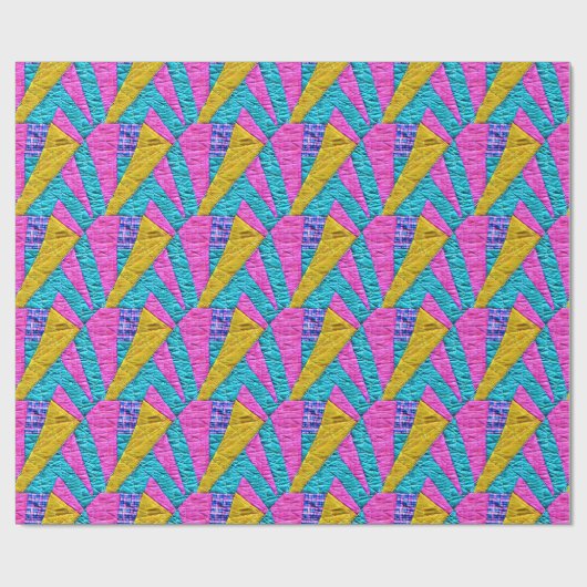 フェイクパッチワークキルトボホフォークアーインスパイアト ラッピングペーパー (フラット)