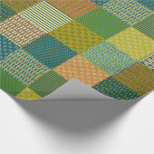 フェイクパッチワーク、地球の色：ラッピング紙 ラッピングペーパー (角)