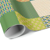 フェイクパッチワーク、地球の色：ラッピング紙 ラッピングペーパー (ロールコーナー)