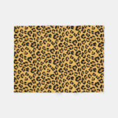 フェイクファーヒョウ自然カラー印刷 フリースブランケット (正面(横))