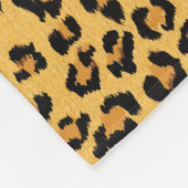 フェイクファーヒョウ自然カラー印刷 フリースブランケット (角)