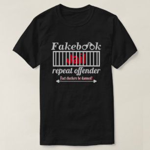 フェイクブック刑務所再犯者ノベルティパロディDk Tシャツ