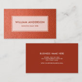 フェイクブラウンモダンレザーシンプルデザイン 名刺 (正面/裏面)