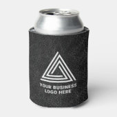 フェイクブラックレザーモダンビジネスロゴ 缶クーラー (缶正面)