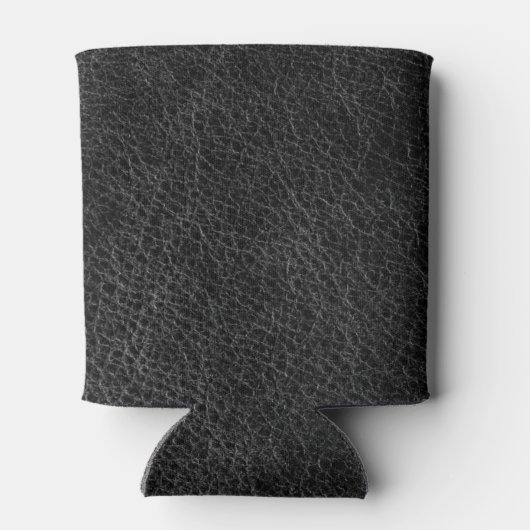 フェイクブラックレザーモダンビジネスロゴ 缶クーラー (裏面)