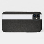 フェイクブラックレザー&ホワイトストライプiPhone 5s ケース Case-Mate iPhoneケース (裏面(横))