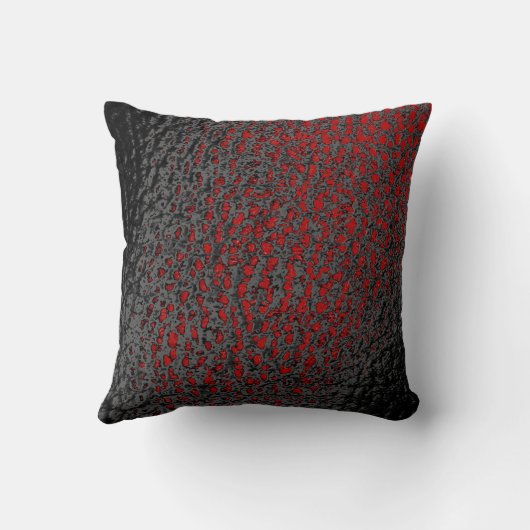 フェイクブラック&レッドレザーデザイン クッション (裏面)