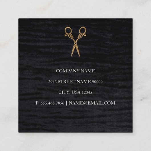 フェイクベルベットブラックプリントファンシーバラ スクエア名刺 (裏面)