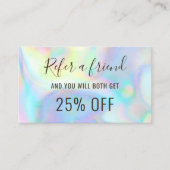 フェイクホログラフのパステル色の紹介カード 名刺 (正面)