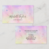 フェイクホログラフ虹色オエレガントプストーン 名刺 (正面/裏面)