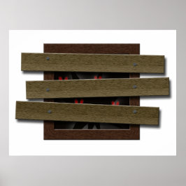 フェイクボードアップウィンドウハロウィンハ幽霊のよく出るウス ポスター