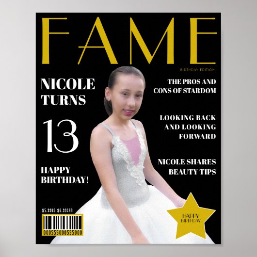 フェイクマガジンカバーフェイムガールズ誕生日 ポスター (正面)