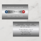 フェイクメタリックテクスチャープラスマイナス電気 名刺 (正面/裏面)