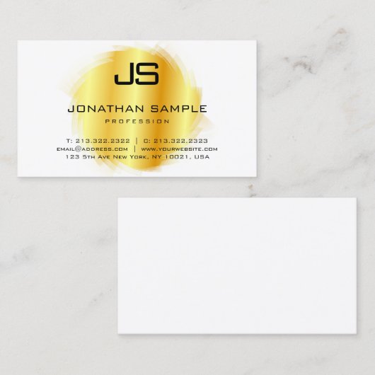 フェイクモダンエレガントテンプレート 名刺 (正面/裏面)