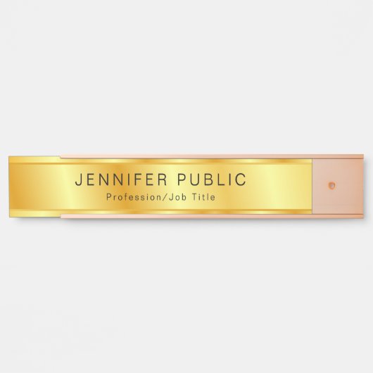 フェイクモダンエレガントパーソナライズされたテンプレート サインプレート (正面)