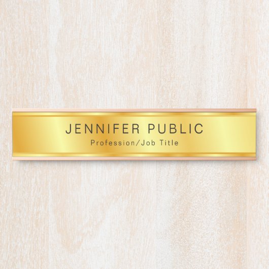 フェイクモダンエレガントパーソナライズされたテンプレート サインプレート (正面)