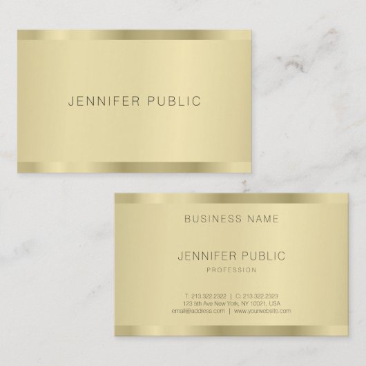 フェイクモダンシンプルデザインテンプレートエレガント 名刺 (正面/裏面)