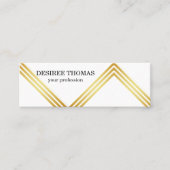 フェイクモダンストライプエレガント金ゴールド スキニー名刺 (正面)