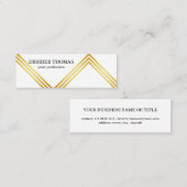 フェイクモダンストライプエレガント金ゴールド スキニー名刺 (正面/裏面)