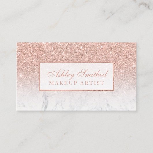 フェイクモダンバラ金ゴールドグリッターグラデーション化粧 名刺 (正面)
