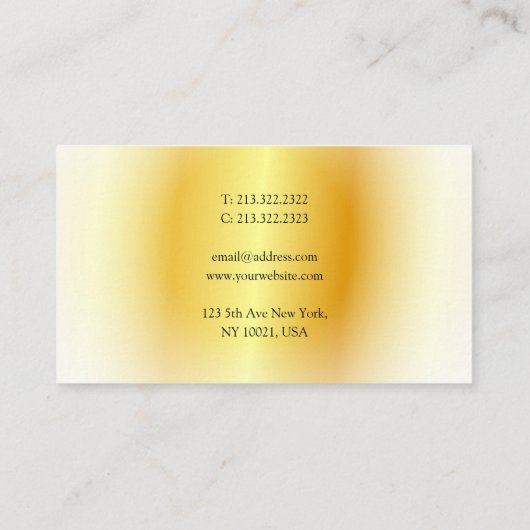 フェイクモダンパーソナライズされたエレガントシンプル金ゴールド 名刺 (裏面)
