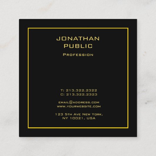 フェイクモダンパーソナライズされたテンプレート スクエア名刺 (裏面)