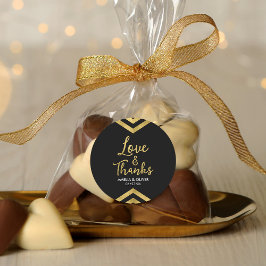 フェイクモダン金ゴールドの愛感謝していと ラウンドシール