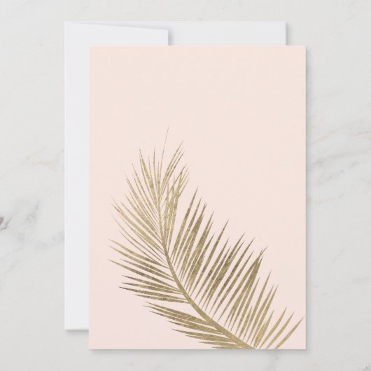 フェイクモダン金ゴールドの木のエレガントピンク甘い16 招待状 (裏面)