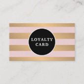 フェイクモダン金ゴールドストライプバラ美しいサロン ロイヤリティカード (正面)