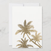 フェイクモダン金ゴールドヤシの木の優雅な結婚式 招待状 (裏面)