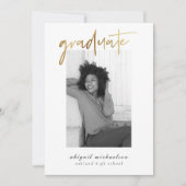 フェイクモダン金ゴールド 招待状 (正面)