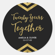 フェイクモダン金ゴールドChevron 20周年記念パーティー