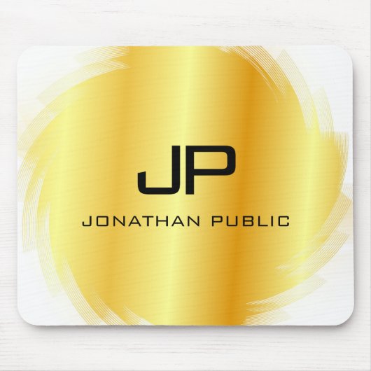 フェイクモノグラムのモダンエレガントテンプレート マウスパッド (正面)