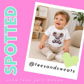 フェイクヤーンの赤ちゃんネズミ ベビーTシャツ