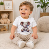 フェイクヤーンの赤ちゃんネズミ ベビーTシャツ