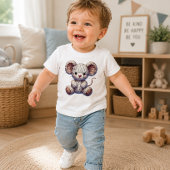 フェイクヤーンの赤ちゃんネズミ ベビーTシャツ