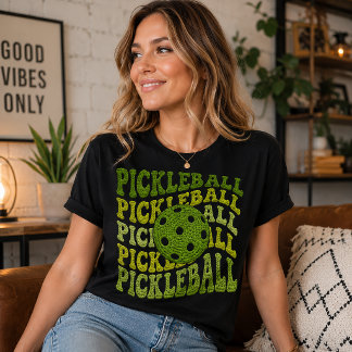 フェイクヤーン レトロ ピックルボールデザイン トライブレンドＴシャツ