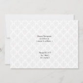 フェイクリボン赤いダマスクの結婚式 招待状 (裏面)